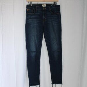 Hudson Jeans Natalie Raw Hem Skinny Ankle Jeans Dark Wash Mid Rise Slim Size 27